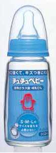 CHU-CHU Glass Milk Bottle with Silicone Teat